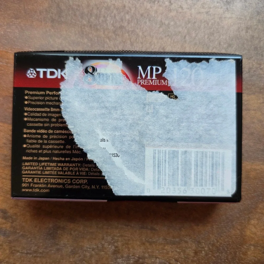 NEW SEALED TDK 120 8mm MP Premium Camcorder Video Tape Cassette
